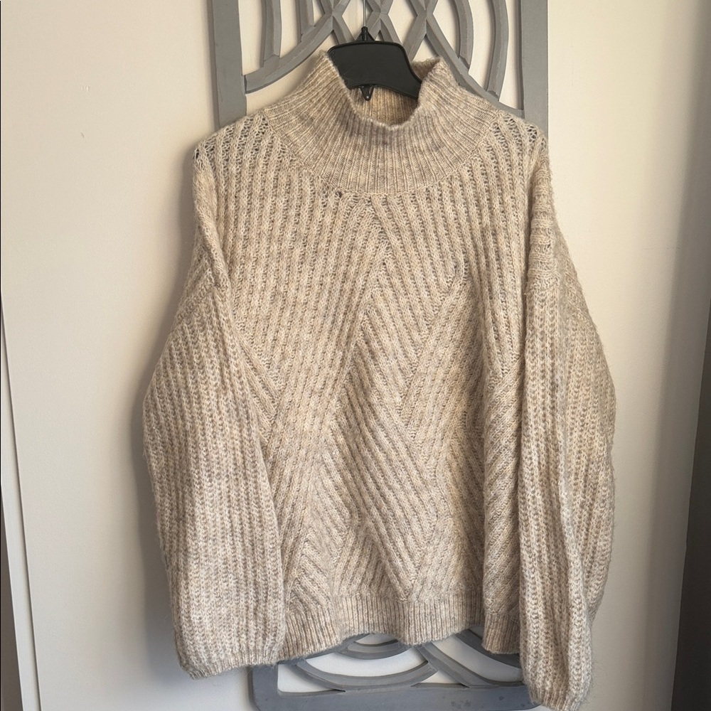 FRNCH Cream Turtleneck Sweater